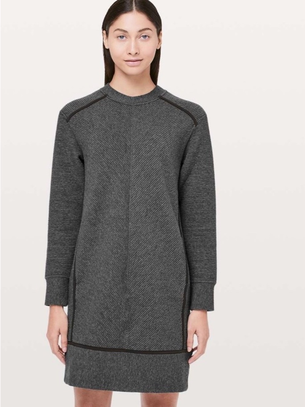 lululemon athletica Charcoal Gray Midi Sweater Dress